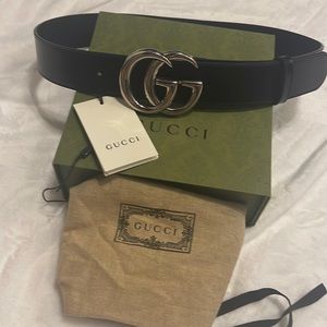 AUTHENTIC Gucci Silver GG Marmont Belt ( size 80)
